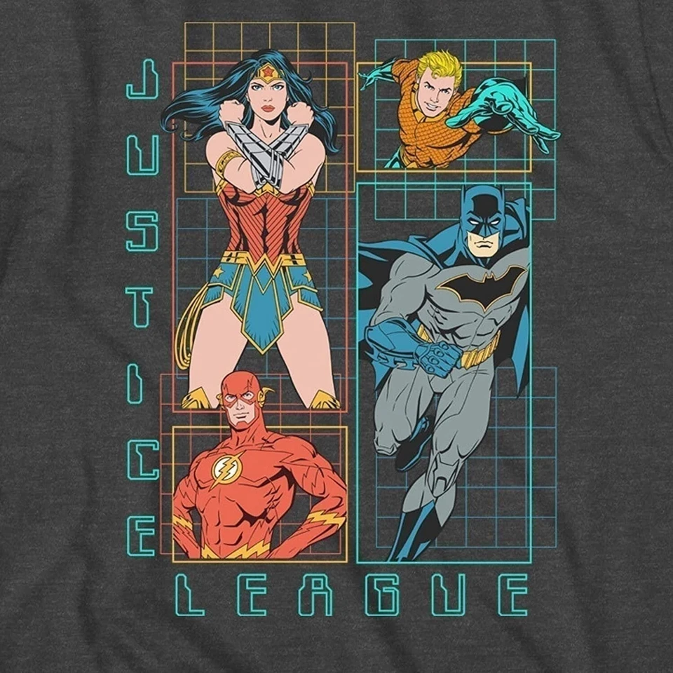 Camiseta Liga de la Justicia para niños con Batman, Flash, Mujer Maravilla Foto 3 de 4