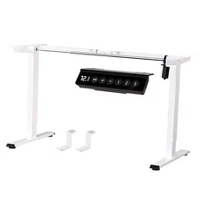 Electric Standing Desk Frame, Height Adjustable Sit Stand Single Motor White