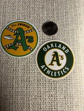(2) Oakland A’s Team Stickers - New- Vinyl- 2- 1/2 Inches 