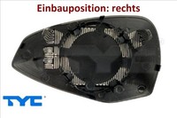 TYC 302-0109-1 Spiegelglas FüR AußEnspiegel Rechts FüR Audi