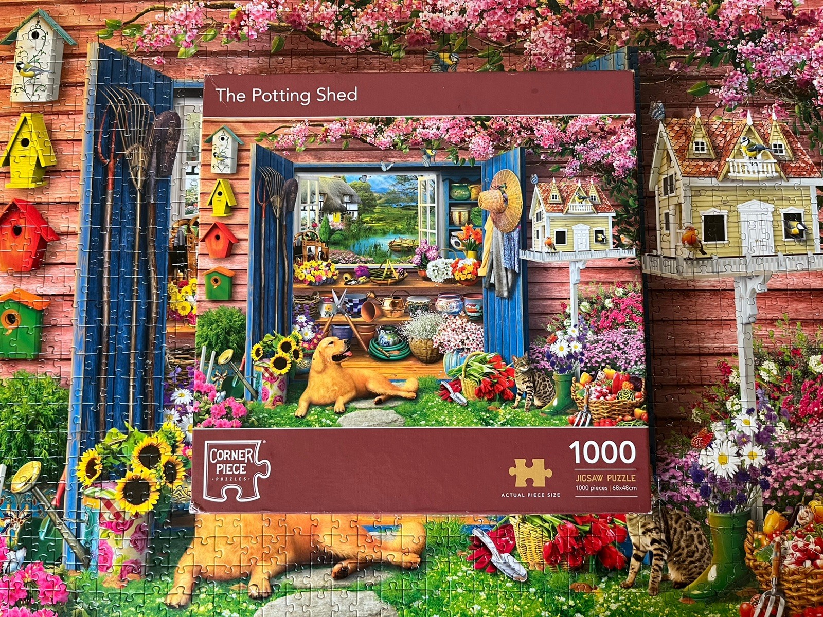 The Potting Shed Corner Piece 1000pc Jigsaw Puzzle, Complete & In Okay Condition
