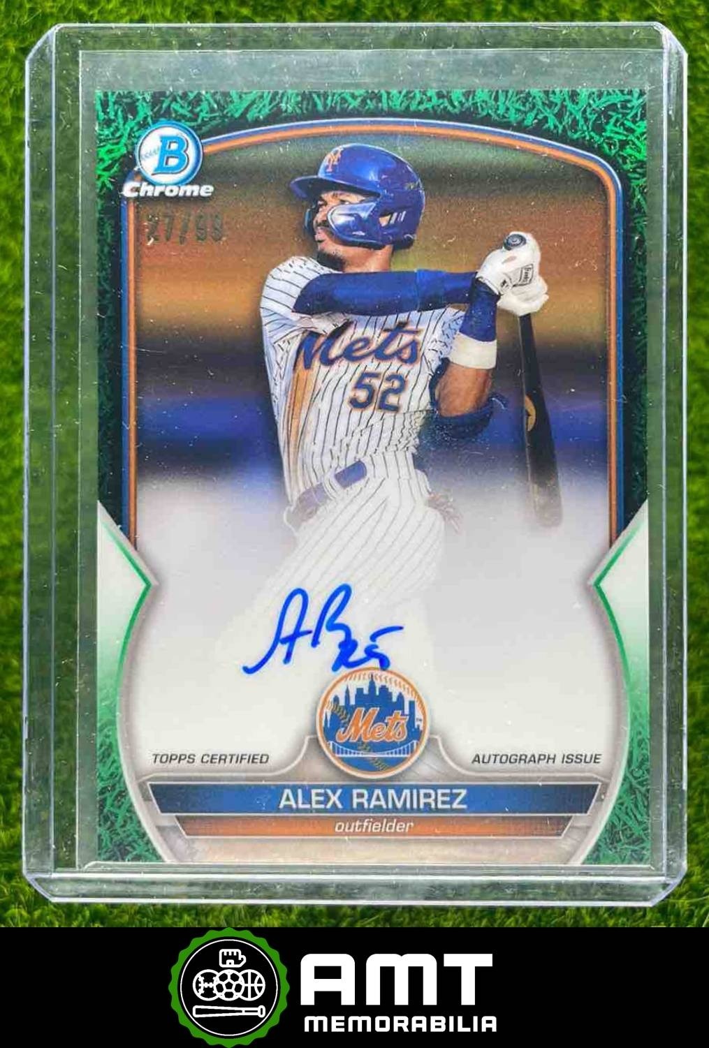 Alex Ramirez 2023 Bowman 27/99 Chrome Prospect Auto Grass Green #CPA-AR