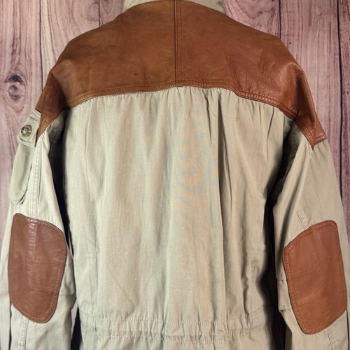 Orvis Ranger Military Style Hunting/Barn Chore Jacket Leather Patch Khaki Mens M - Picture 7 of 17