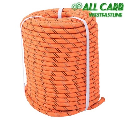 8400Lbs 1/2''x220' Braided Polyester/Nylon Camping Line Orange Arborist Bull Rope