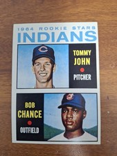 1964 Topps #146 Indians 1964 Rookie Stars (Tommy John / Bob Chance) RS, RC EX++