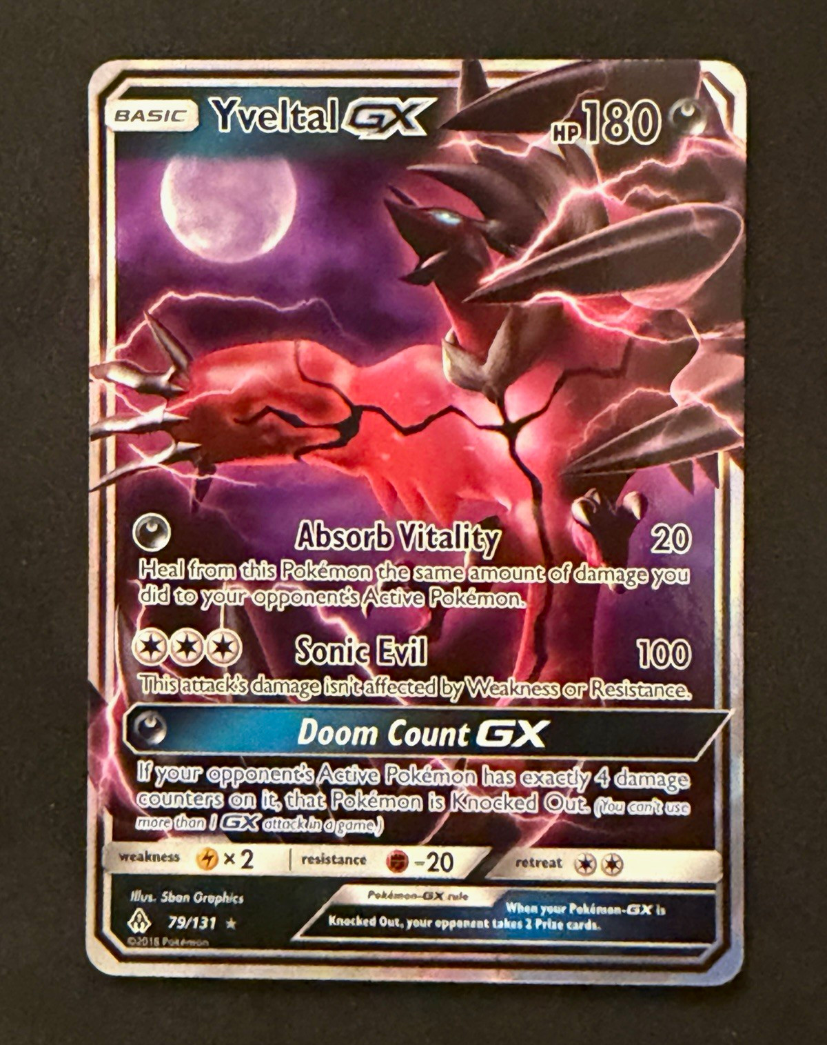 Yveltal GX 79/131 Ultra Rare Holo Sm-Forbidden Light Pokemon NM