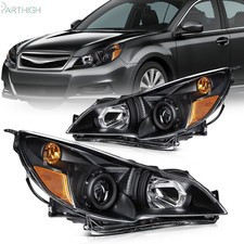Leftright For 2010-14 Subaru Outback 3.6r 3.6l Headlight Assembly Black Housing
