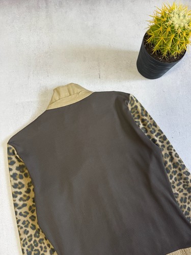 Fendi Jacket Leopard Print Mesh Gaultier Style Top - Size 42 Women Vintage 90s - Picture 11 of 14