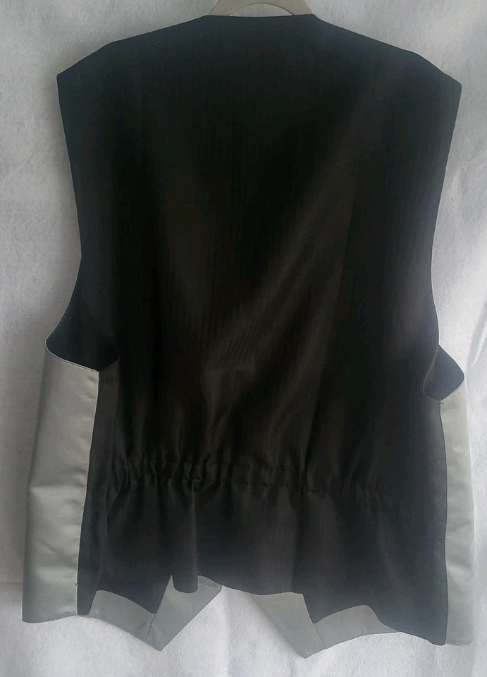 moda formal wear mens medium m silver gray suit tux vest rouched back elastic - Image 2 of 4