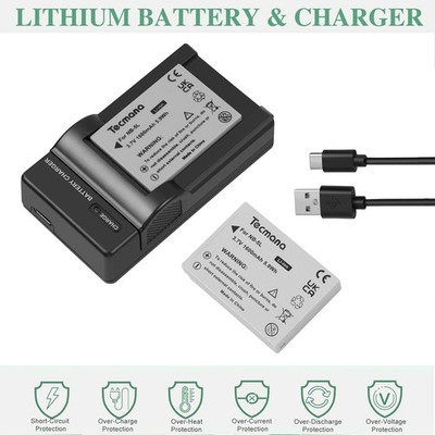 2X Akku 1600mAh Für Canon NB-5L IXUS 800 850 860 870 950 960 990 IS + Ladegerät