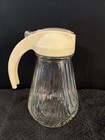 Vintage Diner Ribbed Glass Syrup Jar Dispenser Cream Handle Retro 50’s 60’s 70s — photo 1