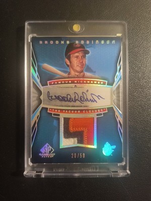 Brooks Robinson 2004 SP Game Used  Patch Famous Nicknames Auto /50