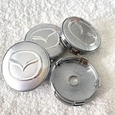 4x 60mm Für Mazda Logo Auto Nabenkappen Nabendeckel Emblem Felgendeckel Silber