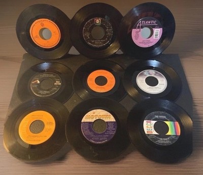 Record Old 45 Bundle 9 Records 3 Sleeves The WHO, Michael Jackson Assorted