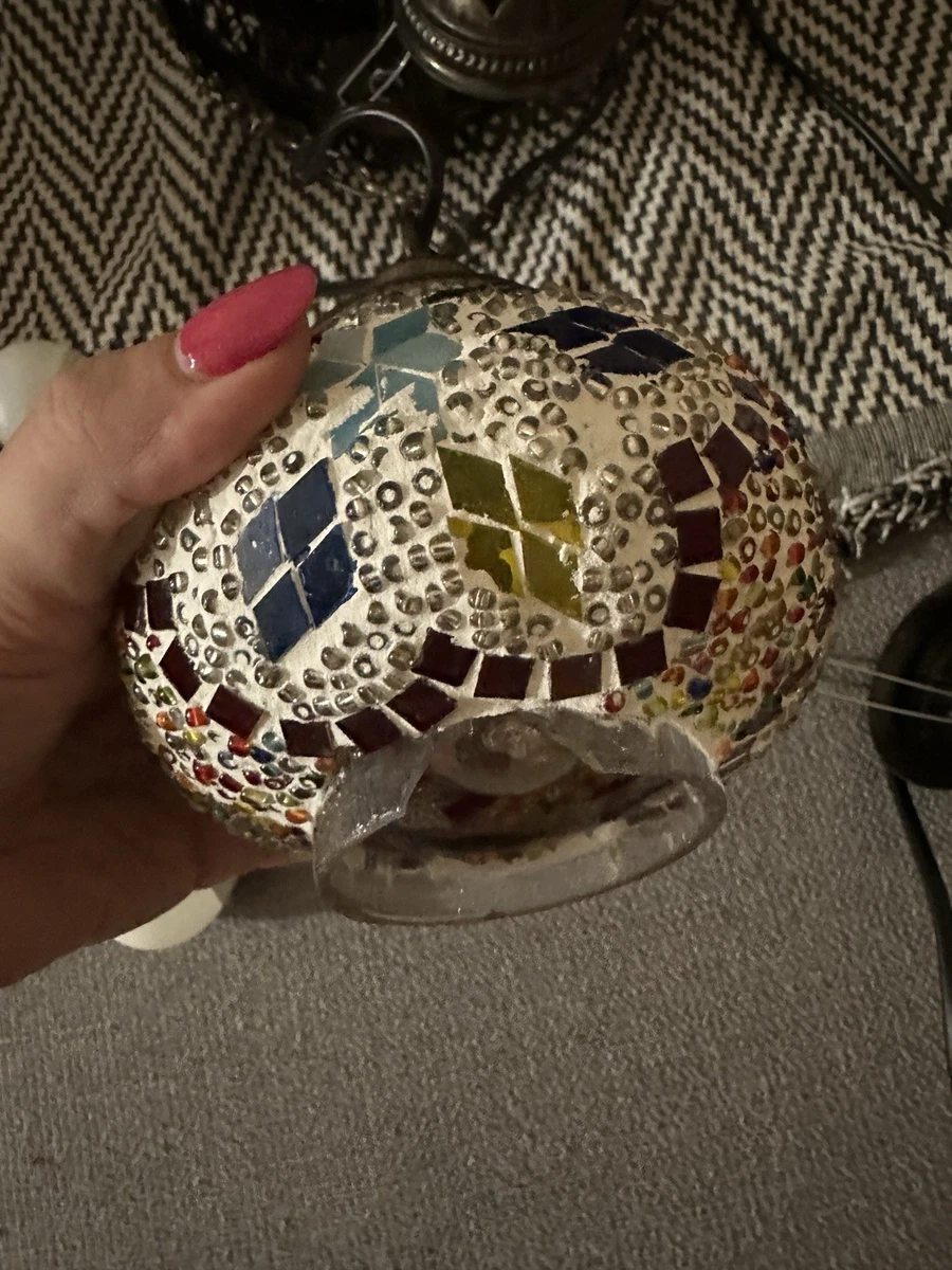 Lámpara Colgante Turca Marroquí De Mosaico De 3 Luces, Estilo Boho