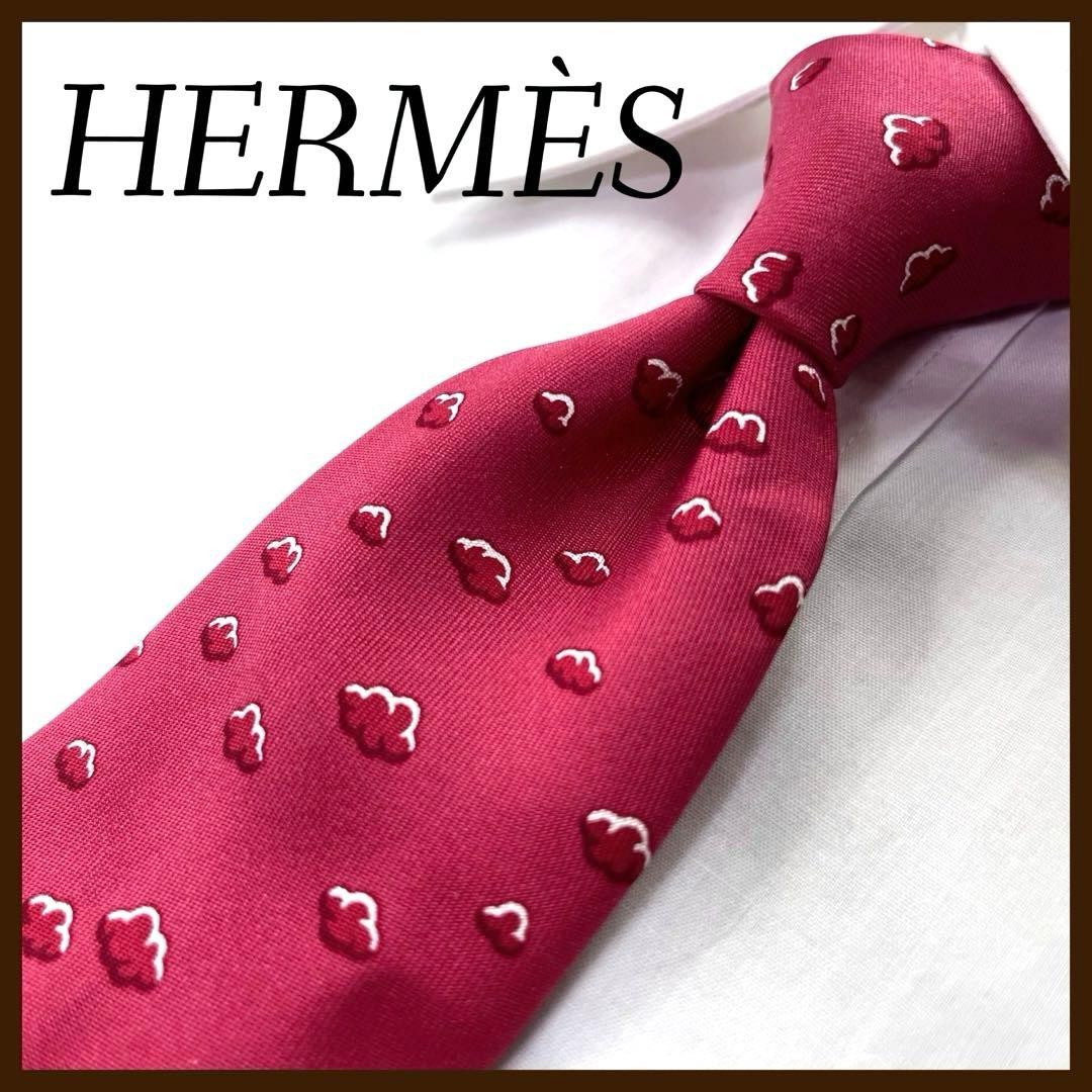 Condition HERMES Tie Silk Small Pattern Clouds Pa… - image 1