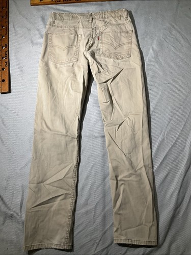 Levis 511 Jeans Youth Boys Sz 16 28x30 Beige Denim Slim Grunge Pants - Picture 15 of 19