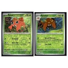2 Card Pokemon TCG Collection - SV: Scarlet & Violet 151 - Paras & Parasect LP