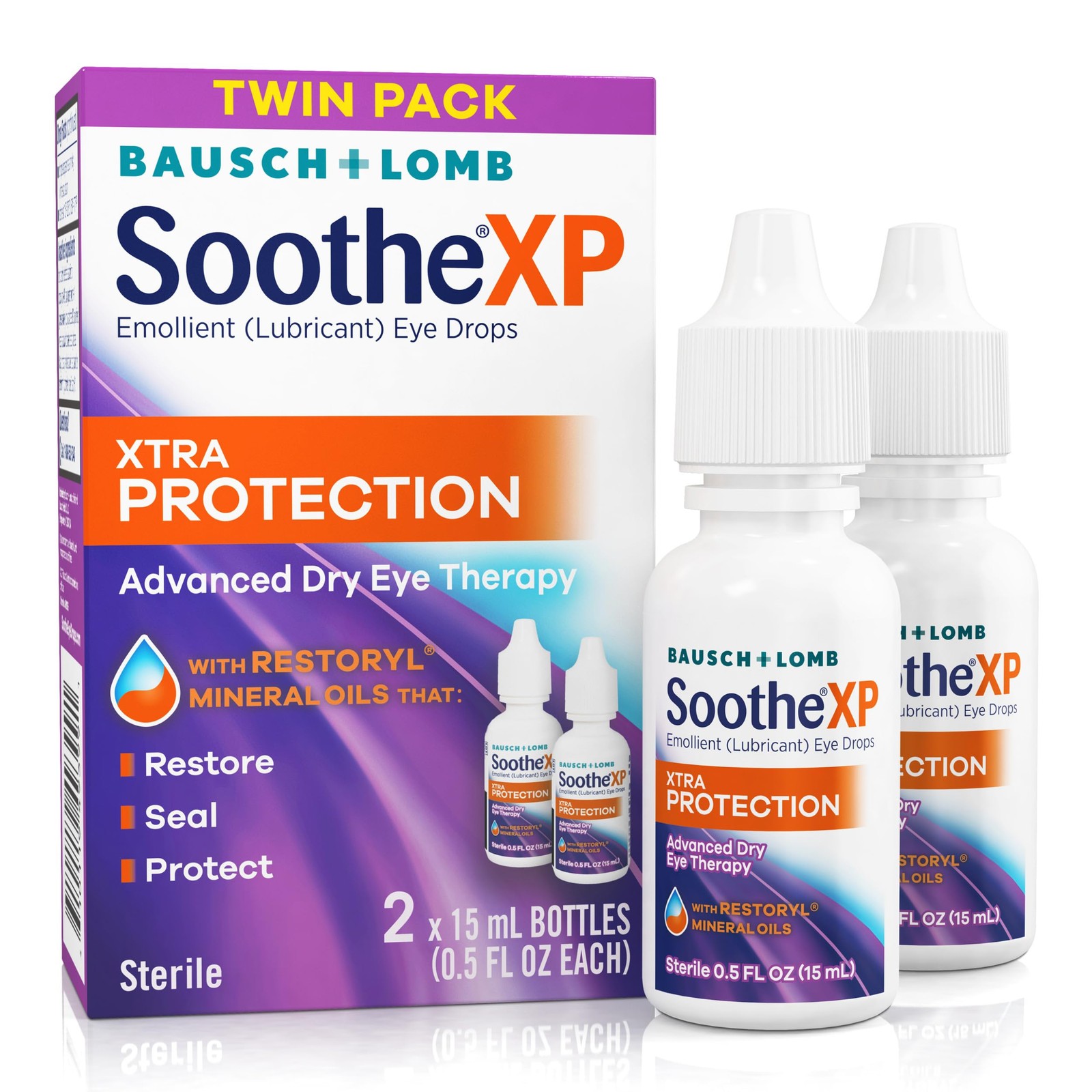 For Dry Symptoms, Xtra 0.5 Fl Oz (pack Of 2), White