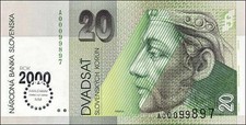 Slowakei / Slovakia P.34 20 Kronen (2000) Millennium (1)