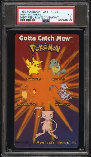 Gotta Catch Mew Pikachu Mewtwo Pokemon Card Toys R Us 1999 Nintendo Promo PSA 3