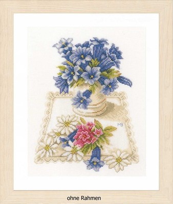 Lanarte cross stitch kit ''gentian'', counted, DIY
