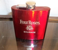 Flask Four Roses Bourbon Red Stainless Steel 6 oz