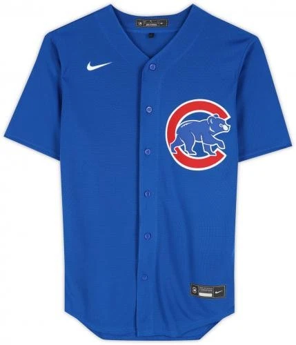Camiseta deportiva Nike azul autografiada por Cody Bellinger de los Chicago Cubs Foto 3 de 4