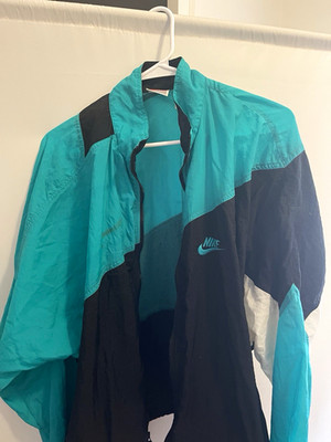 Nike Men's Colorblock Windbreaker Jacket Full Zip Mesh Lined Teal L