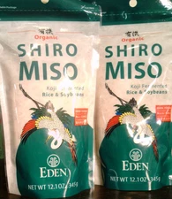 LOT 2 Eden Foods Organic SHIRO MISO Koji Fermented Rice/Soybean 12.1oz (BB 12/29