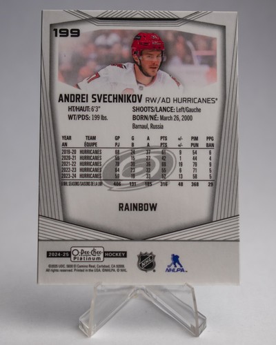 2024-25 O-Pee-Chee Platinum - Andrei Svechnikov Rainbow #199 - Picture 2 of 2