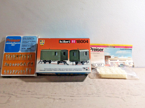 Figuras en miniatura Preiser 16335, 557 edición Piezas, Kibri 18004 Bauwagen | Condition: Used