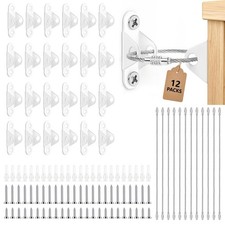 12 Pack White Furniture Anchors for Baby Proofing Anti Tip Safety Straps