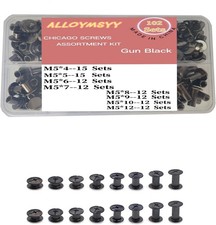 Black Leather Rivets Set - 102 Pieces for Belts, Bags, Shoes, and Crafts