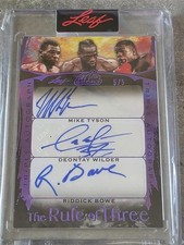 2026 Leaf Art of Sport the Rule of 3 Tyson Deontay Wilder Riddick Bowe auto 5/5
