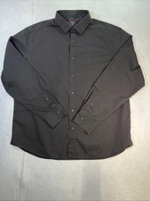 Untuckit Shirt Men Button Up XL Black Stone Relaxed Fit Wrinkle Free 100% Cotton