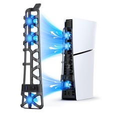 PS5 Slim Silent Enhanced Cooling Fan with Adjustable Speed, Auto Power On/Off...