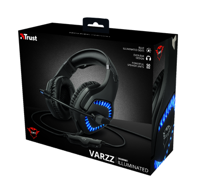 Cuffie gaming illuminate per PC Trust GXT 460 Varzz Lati Illuminati BLU  potenti | eBay
