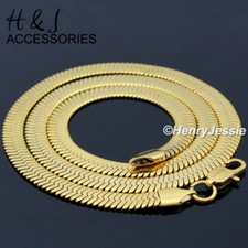 24"MEN's Stainless Steel 6mm Gone Plated Tone Herringbone Chain Necklace AGN159