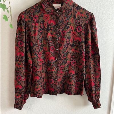 Chic Red and Black Blouse with Elegant Design