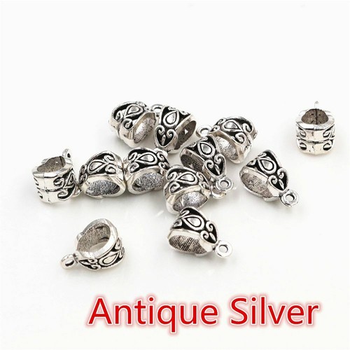 20pcs Beads Bails Charm Pendants Silver Plated Gold Black Beads DIY Necklace Jew - Picture 22 of 22