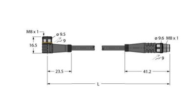 Turck Aktuator- u. Sensorleitung PKW3M-0.6-PSG3M/TEG Sensor-Aktor-Kabel 6630147