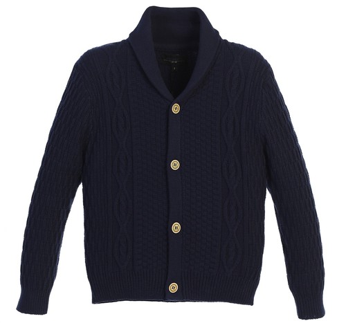Toddlers & Kids & Boys Knitted Shawl Collar Cardigan Sweater Organic Cotton SW-2 - Picture 5 of 9