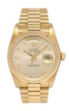 Rolex Day-Date President 18k Yellow Gold Champagne Diamond 36mm Watch '84 18038 11