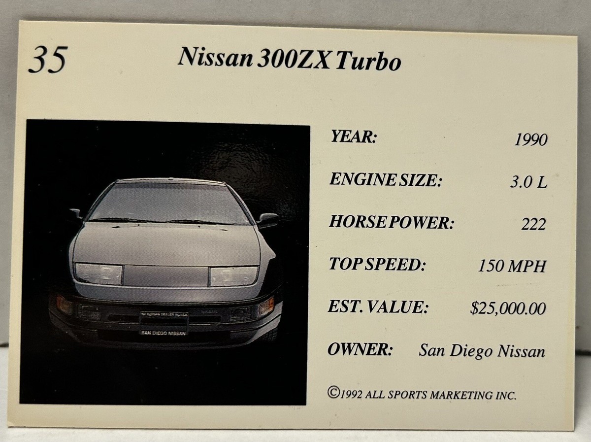1992 All Sports Exotic Dreams 1990 Nissan 300 Zx Turbo #35 Free
