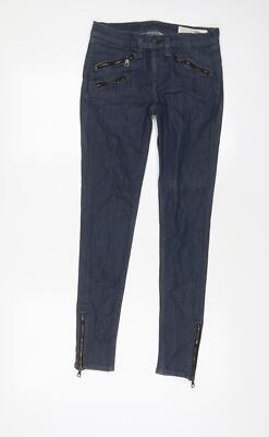 rag & bone Damen Skinny Jeans blau Baumwolle Größe 24 in L27 mit normalem Reißverschluss