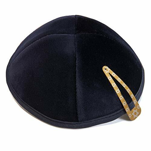 Navy Blue Velvet 20 cm Kippah Yarmulke Jewish Kippa Israel Cap Judaica w/clip - Picture 1 of 1