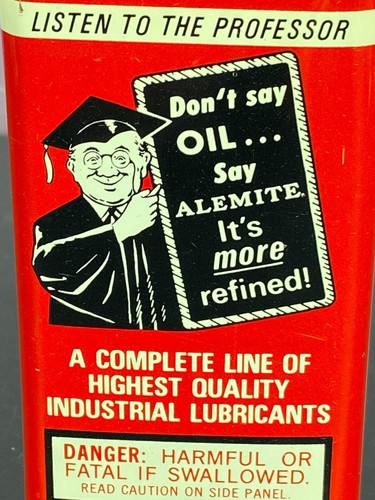 Stewart Warner Oil Tin Can Alemite Handy Oiler The Professor NM New Filled - Picture 8 of 9