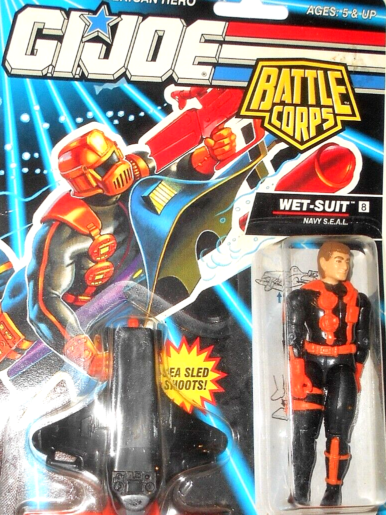 GI Joe 1993 WET-SUIT v4 orange wetsuit vintage battle corps 1994 complete moc