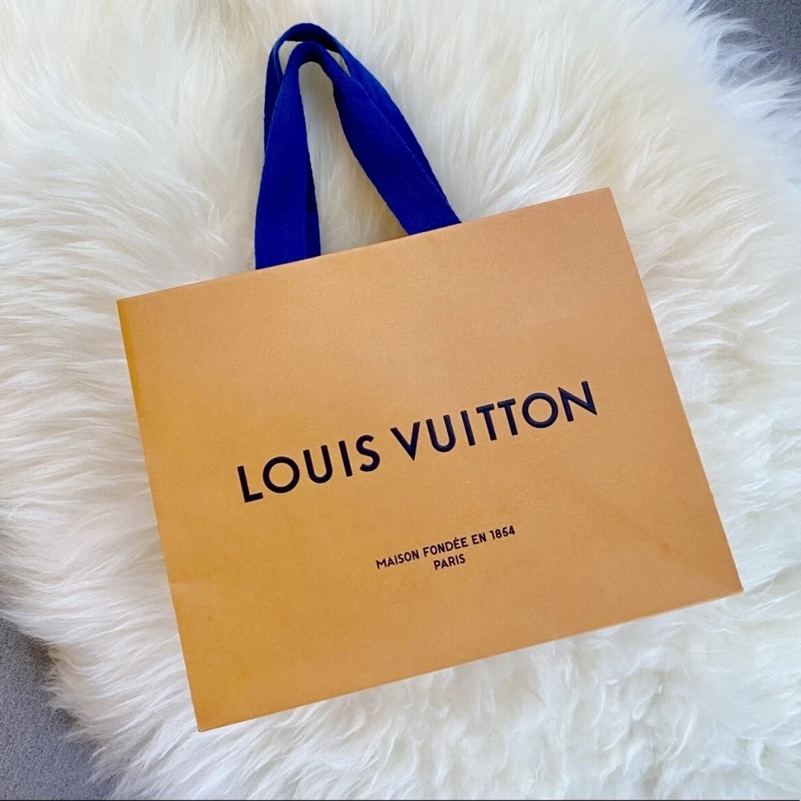 LOUIS VUITTON Authentic Paper Gift Shopping Bag Orange Sm 8.5 X 7 X 4.5”